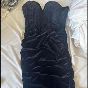 Corset velvet prom gown